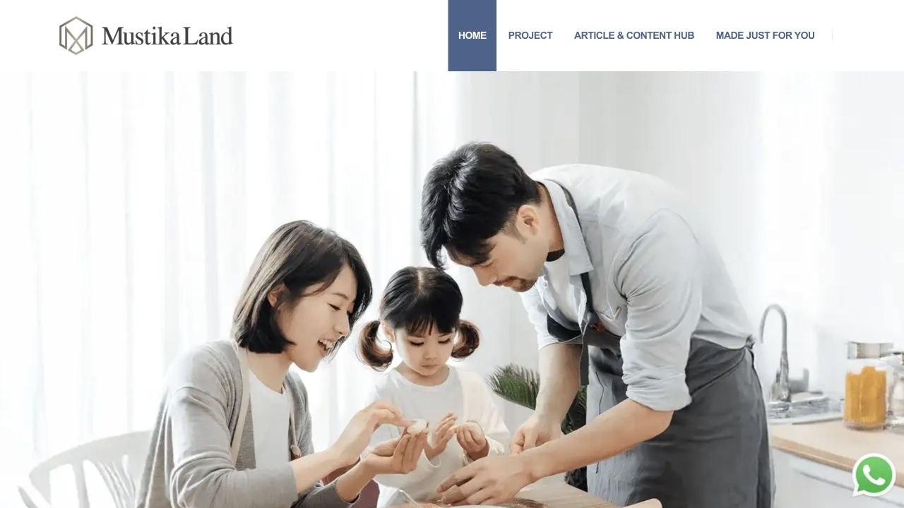 Tampilan website Mustika Land Tampilan website Mustika Land
